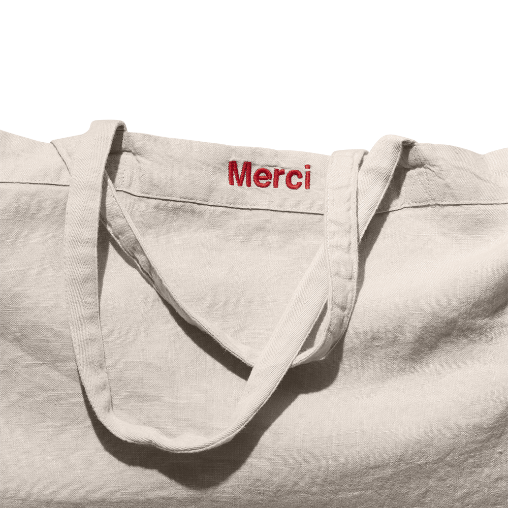 CABAS EN LIN LAVÉ MERCI - PIERRE