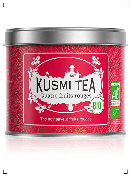 Kusmi Tea QUATRE FRUITS ROUGES BIO BOITE METAL, フォー レッド フルーツ 缶入り クスミティ