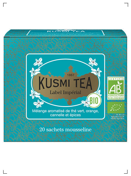 Kusmi Tea LABEL IMPERIAL BIO 20 SACHETS MOUSSELINES, ラベル アンペリアル ティーバッグ ×20袋 クスミティ
