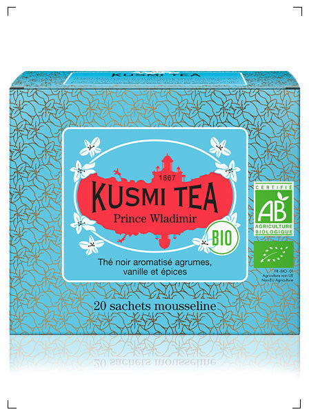 Kusmi Tea PRINCE WLADIMIR BIO 20 SACHETS MOUSSELINES, プリンス ヴラディミル ティーバッグ ×20袋 クスミティ