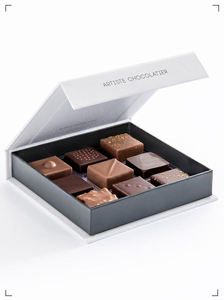 Quentin Bailly COFFRET 9 PRALINES & GANACHES MIXTES, アソートショコラ 9個入り カンタン バイィ