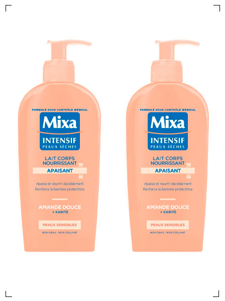 Mixa LAIT CORPS APAISANT NOURRISSANT PEAUX SENSIBLES, ボディーミルク 乾燥敏感肌用 お徳用2本セット ミクサ
