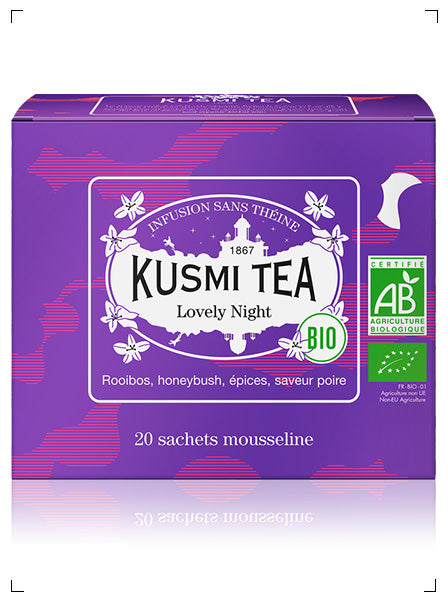 Kusmi Tea LOVELY NIGHT BIO 20 SACHETS MOUSSELINES, ラヴリーナイト ティーバッグ ×20袋 クスミティ