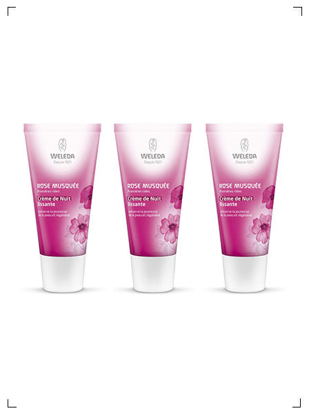 Weleda CREME DE NUIT LISSANTE A LA ROSE MUSQUEE, ワイルドローズ ナイトクリーム 3本セット ヴェレダ