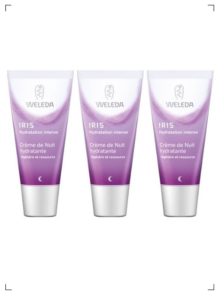 Weleda CREME DE NUIT HYDRATANTE A L'IRIS 3PIECES, アイリス ナイトクリーム 3本セット ヴェレダ