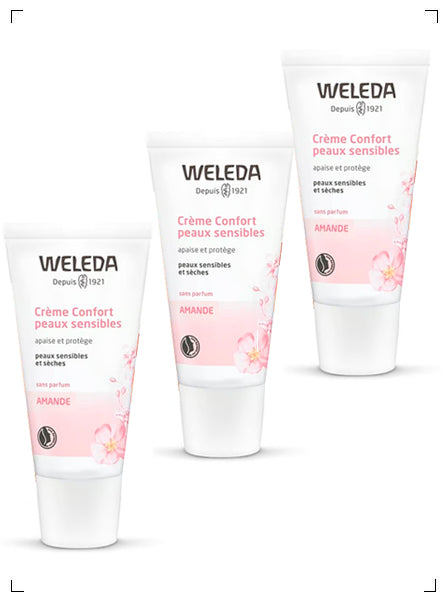 Weleda CREME CONFORT AMANDE PEAUX SENSIBLES 3PIECES, アーモンド 敏感肌用フェイシャルクリーム 3本セット ヴェレダ