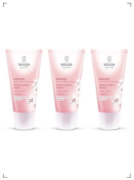 Weleda FLUIDE CONFORT ABSOLUA L'AMANDE 3PIECES, アーモンド モイスチャークリーム 3本セット ヴェレダ