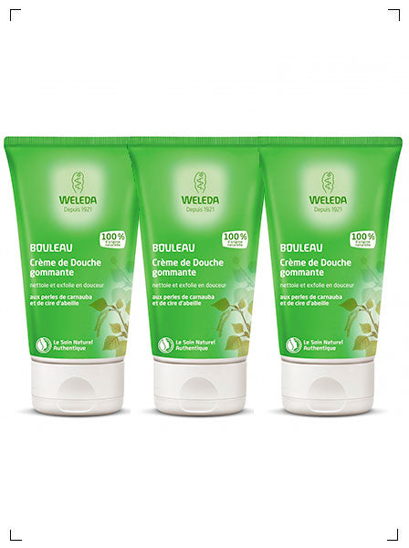 Weleda CREME DE DOUCHE GOMMANTE AU BOULEAU 3PIECES, ホワイトバーチ ピーリングボディウォッシュ 3本セット ヴェレダ