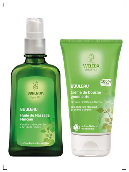 Weleda WHITE BIRCH BODY SHAPE OIL ET CREME GOMMANTE AU BOULEAU, ホワイトバーチ ボディシェイプオイル＆ピーリングボディウォッシュ ヴェレダ