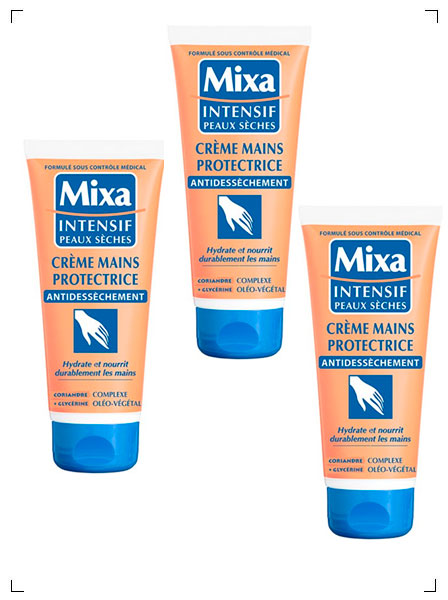Mixa CREME MAINS PROTECTRICE ANTI DESSECHEMENT 3PIECES, プロテクト ハンドクリーム 3個セット ミクサ