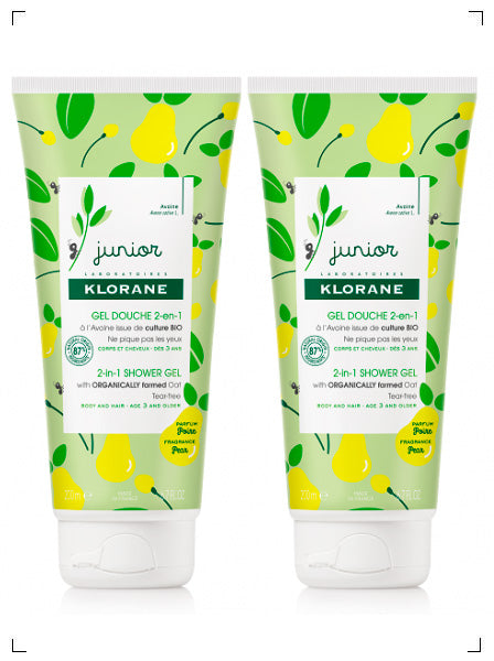 Klorane PETIT JUNIOR GEL DOUCHE CORPS ET CHEVEUX 2PIECES SET, プチジュニア シャワージェル2本セット クロラーヌ