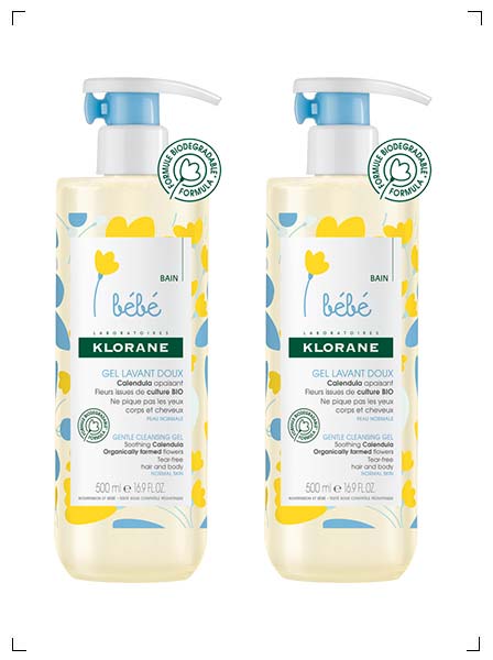 Klorane BEBE GEL LAVANT DOUX CORPS ET CHEVEUX, ベビー用 フォーミングヘア ＆ ボディジェル 2本セット クロラーヌ
