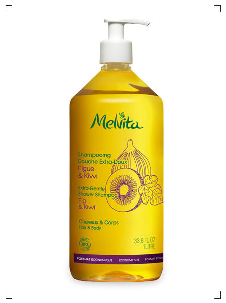 Melvita SHAMPOOING DOUCHE EXTRA-DOUX FIGUE ET KIWI, マルチタイプシャンプー イチジク＆キウイ メルヴィータ