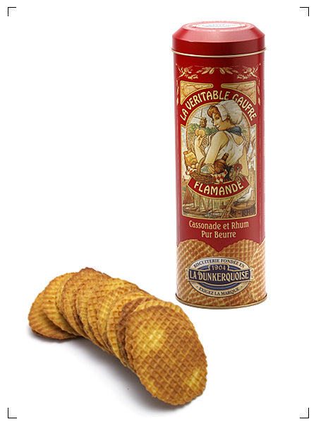 Comptoir des flandres TUBO FER DE GAUFRES FINES FLAMANDE, ピュアバター ゴーフル ラム風味 コントワール ド フランドル