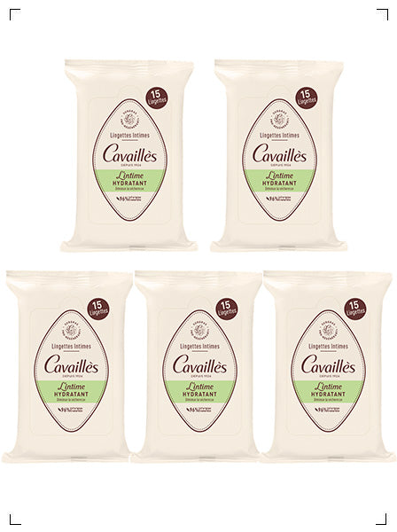 Roge Cavailles LINGETTES SPECIAL SECHERESSE, デリケートゾーン専用 モイスチャライジングワイプ 超乾燥肌用 5個セット ロジェ カバイエ