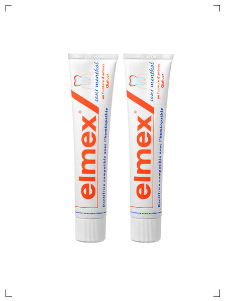 GABA International DENTIFRICE ELMEX SANS MENTHOL, エルメックス メンソールなし 2本セット ガバ インターナショナル