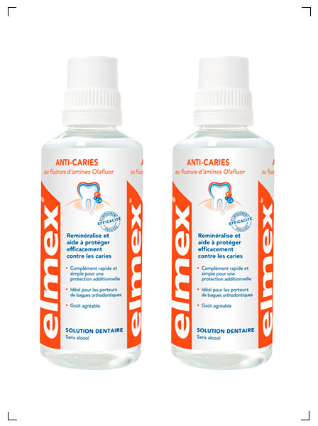 GABA International SOLUTION DENTAIRE ELMEX PROTECTION CARIES, エルメックス 虫歯予防 デンタルリンス 2本セット ガバ インターナショナル