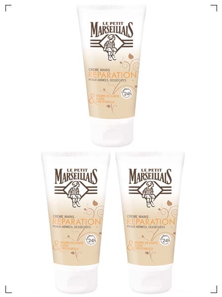 Le Petit Marseillais CREME MAIN REPARATION AU KARITE, ALOE&CIRE D'ABEILLE, ハンドクリーム 超乾燥肌修復用 3個セット ル プチ マルセイエ