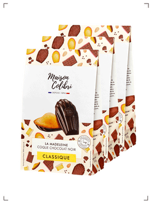 Maison Colibri LA MADELEINE COQUE CHOCOLAT, マドレーヌ ダークチョコレート 3袋セット メゾン コリブリ