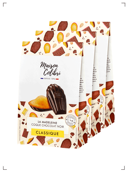 Maison Colibri LA MADELEINE COQUE CHOCOLAT, マドレーヌ ダークチョコレート 3袋セット メゾン コリブリ