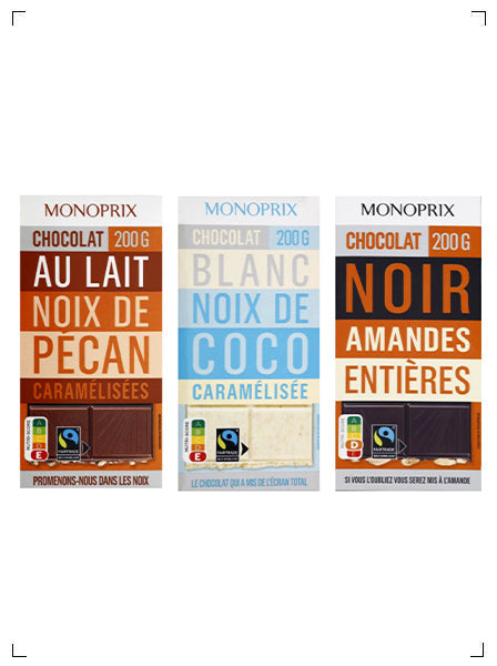Monoprix TABLETTE CHOCOLAT, タブレットチョコレート セレクト 3枚セット モノプリ