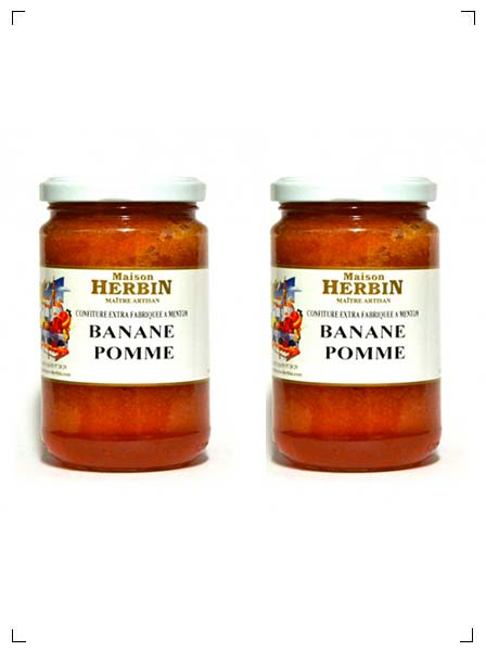 Maison Herbin CONFITURE BANANE-POMME, コンフィチュール バナナ＆リンゴ 2個セット メゾン エルバン