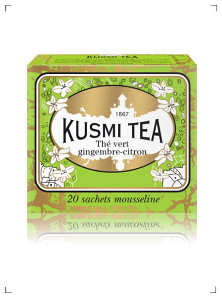 Kusmi Tea THE VERT GINGEMBRE CITRON 20 SACHETS MOUSSELINES, テ ヴェール ジャンジャンブル シトロン ティーバッグ ×20袋 クスミティ