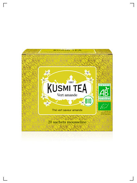Kusmi Tea THE VERT A L'AMANDE  20 SACHETS MOUSSELINES, テ ヴェール アマンド ティーバッグ ×20袋 クスミティ