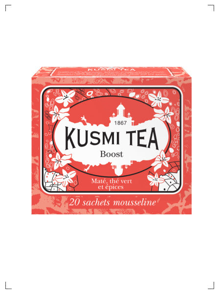 Kusmi Tea BOOST 20 SACHETS MOUSSELINES, ブースト ティーバッグ ×20袋 クスミティ