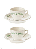 Cafe de Flore 2 TASSES A CAFE ET SOUS TASSE, オリジナル エスプレッソカップ アンド ソーサー 2個セット カフェ ド フロール