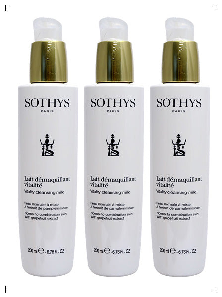 Sothys LAIT DEMAQUILLANT VITALITE 3PIECES SET, バイタリティー クレンジングミルク 3本セット ソティス