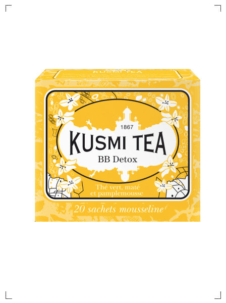 Kusmi Tea BB DETOX 20 SACHETS MOUSSELINES, BB デトックス ティーバッグ ×20袋 クスミティ