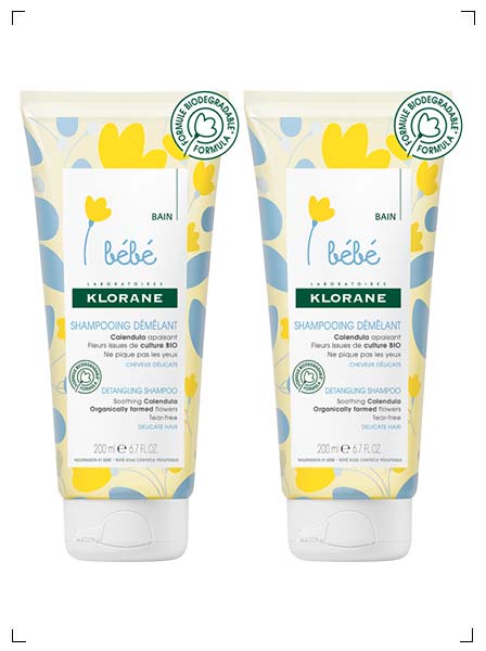 Klorane BEBE SHAMPOOING DEMELANT, ベビー用 ジェントル シャンプー 2本セット クロラーヌ