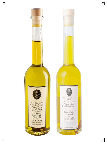 Maison de la Truffe HUILE D'OLIVE EXTRA VIERGE A LA TRUFFE NOIR ET BLANCHE, エキストラヴァージン オリーブオイル 白トリュフ入り ＆ 黒トリュフ入り メゾン ド ラ トリュフ