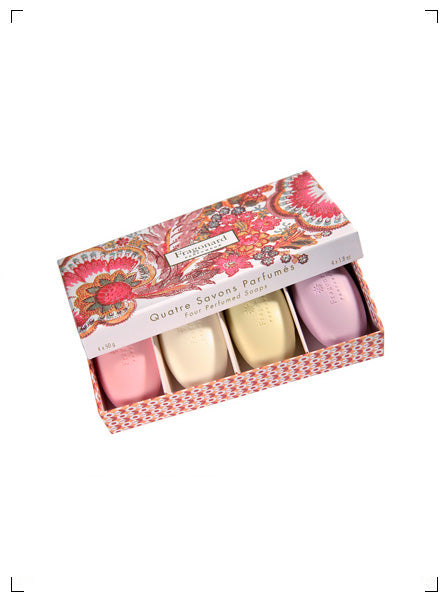 Fragonard COFFRET 4 SAVONS INVITES FLEURIS, サボンコフレ アンヴィテ フローラル 4個入 フラゴナール