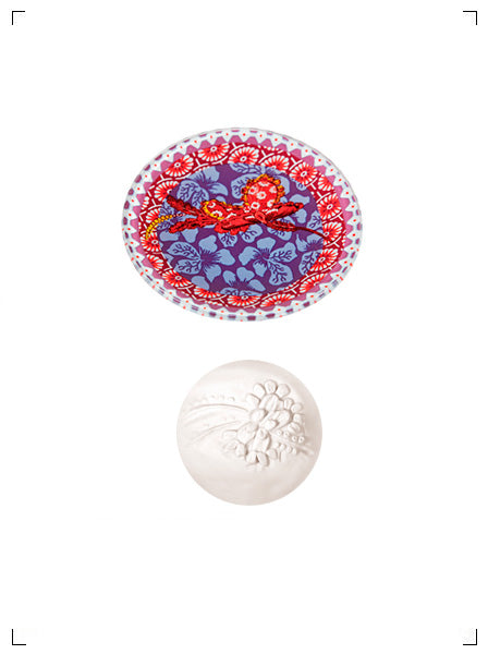 Fragonard LE JARDIN DE FRAGONARD HELIOTROPE-GINGEMBRE SAVON ET PORTE-SAVON, ヘリオトロープージャンジャンブル ソープ ソープディッシュセット フラゴナール