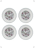 Gien DOMINOTE 4 ASSIETTES PLATES EXTRA ROSES, ドミノテ ディナープレート ローズ 4枚セット ジアン