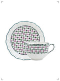 Gien DOMINOTE TASSE SOUCOUPE A DEJEUNER JUMBO, ドミノテ 朝食カップ&ソーサー 大サイズ ジアン