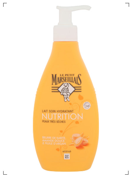 Le Petit Marseillais LAIT  HYDRATANT  PEAUX  TRES  SECHES AU KARIT, AMANDE DOUCE & HUILE D'ARGAN, ボディミルク 超乾燥肌用 ル プチ マルセイエ