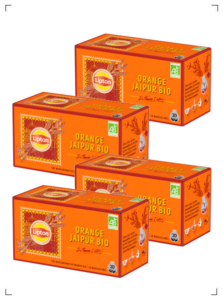 Lipton THE ORANGE JAIPUR MOUSSELINE, オーガニック オレンジ ジャイプール 4箱セット リプトン