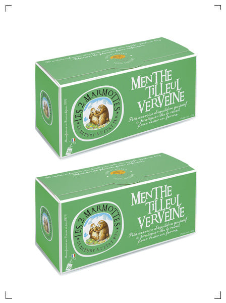 Les 2 marmottes MENTHE-TILLEUL-VERVEINE, ミント ティヨル バーベナ レ ドゥ マルモット