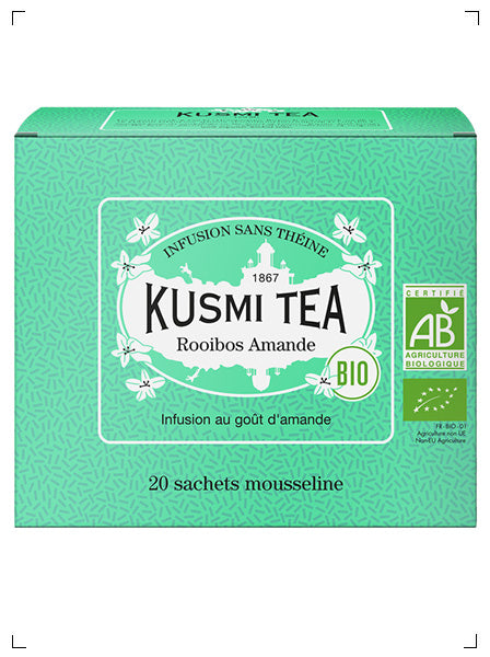 Kusmi Tea ROOIBOS AMANDE BIO 20 SACHETS MOUSSELINES, ルイボス アマンド ティーバッグ ×20袋 クスミティ