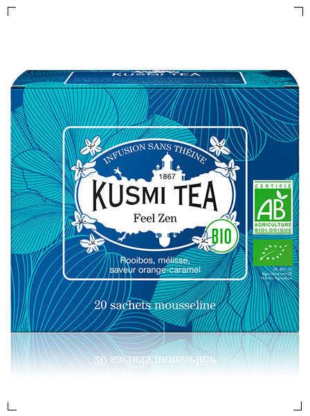 Kusmi Tea FEEL ZEN BIO 20 SACHETS MOUSSELINES, フィール ゼン ティーバッグ ×20袋 クスミティ