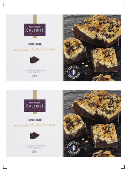 Monoprix gourmet BROOKIE AUX ECLATS DE CHOCOLAT NOIR, ブルーキー  ダークチョコレート 2箱セット モノプリ グルメ