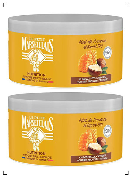 Le Petit Marseillais MASQUE MULTI-USAGE NUTRITION MIEL ET AU KARIE BIO, オーガニックヘアマスク ハニー＆シアバター 2個セット ル プチ マルセイエ