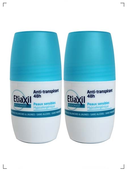 Etiaxil ANTI TRANSPIRANT DEODORANT 48H PEAUX SENSIBLES ROLL-ON, アンチ トランスピラン デオドラント 48h 敏感肌用 ロールオン 2個セット エティアキシル