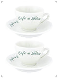 Cafe de Flore 2 TASSES A THE ET SOUS TASSE, オリジナル ティーカップ アンド ソーサー 2組セット カフェ ド フロール