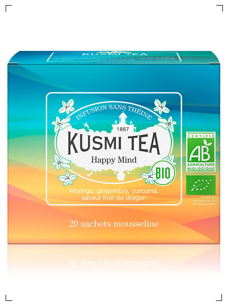 Kusmi Tea HAPPY MIND BIO 20 SACHETS MOUSSELINES, ハッピーマインド ティーバッグ ×20袋 クスミティ