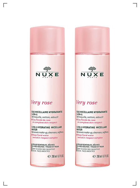 Nuxe VERY ROSE EAU MICELLAIRE HYDRATANTE 3-EN-1 PEAUX SENSIBLES, ヴェリィローズ 3in1 クレンジングウォーター 敏感肌用 2本セット ニュクス