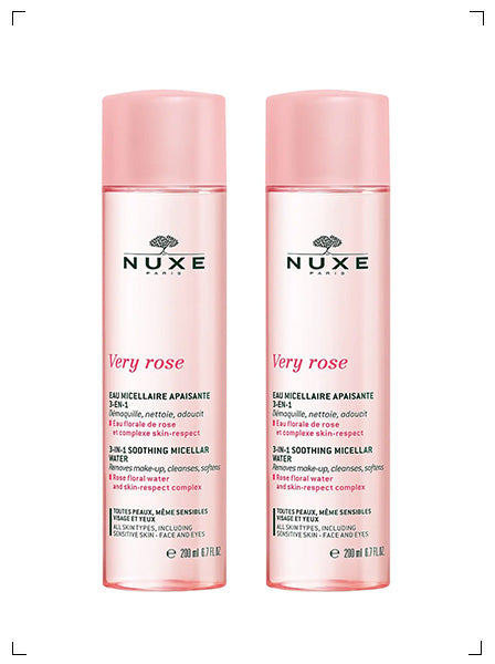Nuxe VERY ROSE EAU MICELLAIRE APAISANTE 3-EN-1 TOUTES PEAUX, ヴェリィローズ 3in1 クレンジングウォーター オールスキンタイプ 2本セット ニュクス